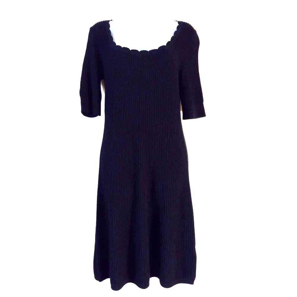 NWT The GAP Black Scoop Neck Ribbed Sweater Dress S